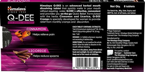 Buy HIMALAYA Q-DEE CRAMPS STRIP OF 8 TABLETS Online & Get Upto 60% OFF ...
