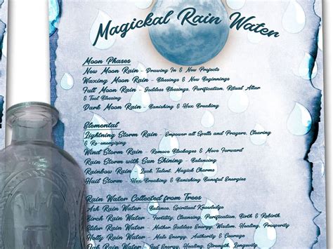 Buy RAIN WATER MAGIC, Printable Thunder and Lightning Water Potions ...