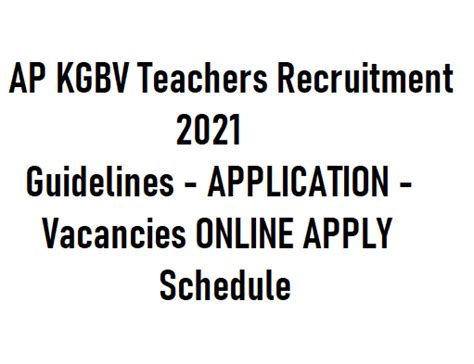 APPLICATION Form AP KGBV Recruitment 2021 Download - APPLY OFFLINE How ...