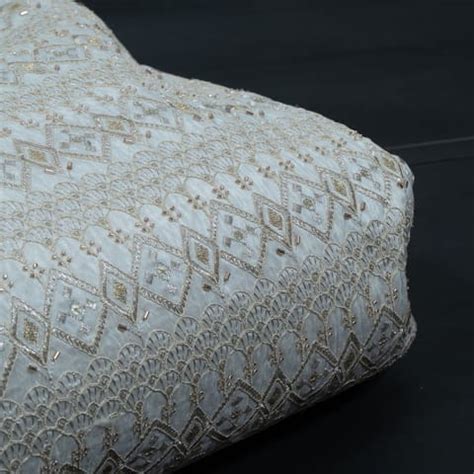 Premium Dyeable Organza Embroidered Fabric Fabric for Designers ...