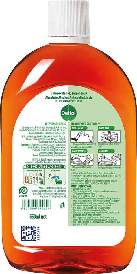 Buy DETTOL ANTISEPTIC DISINFECTANT LIQUID, 550ML Online & Get Upto 60% ...