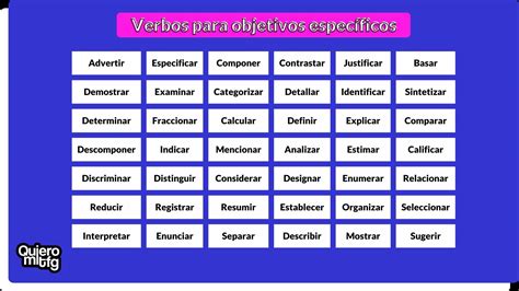 Verbos Para Objetivos