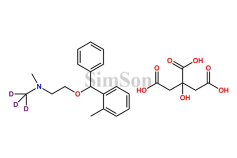 Orphenadrine-D3 Citrate Salt | CAS No- NA | Simson Pharma Limited