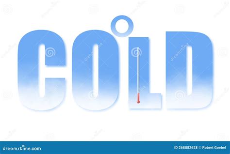 The Word Cold Is Crafted From Translucent Ice Font, Embodying A Frigid ...