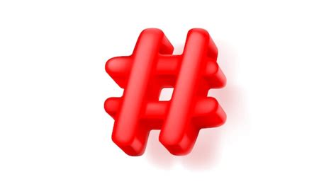Red 3d hashtag symbol realistic vector | Free Vector
