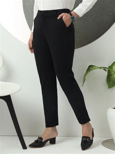 Women’s Tapered Fit High-Waist Office Wear Trousers – Fithub Fashion