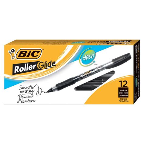 BIC Z4+ Fine Point Roller Pen - Pack of 12, Black : Amazon.in: Office ...