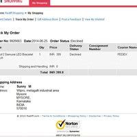 Rediff Shopping — Order canceled