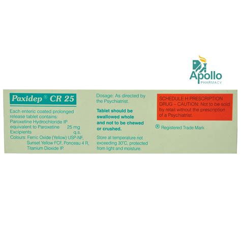 Paxidep CR 25 Tablet 10's Price, Uses, Side Effects, Composition ...