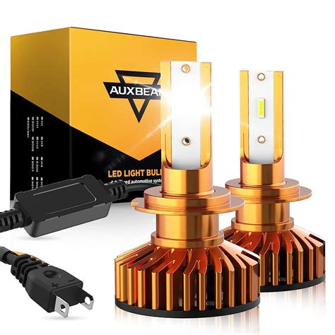 Auxbeam H7 Led Bulbs, H7 Led Conversion kit 52W 5000lm 6500K COB LED ...