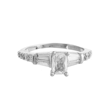 Sparkling Elegance Silver Spark American Diamond Ring – VOYLLA