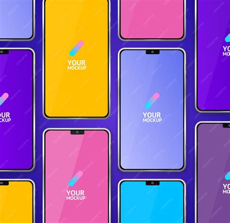 Premium Vector | Different Color Mobile Phones Mockups Seamless Pattern ...