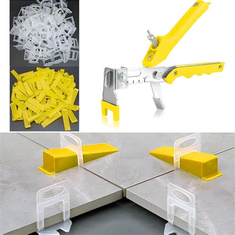 Tile Leveling System Kit, 1200pcs Tile Leveler Spacers Clips+300pcs ...