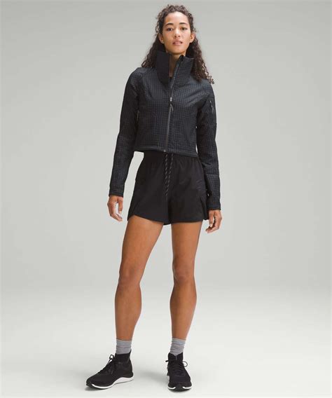 Lululemon Water-Repellent Grid Fleece Hiking Jacket - Black / Graphite ...