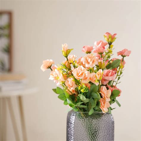 Peach-pink Artificial Roses Online - Premium Artificial Flower | Nestasia