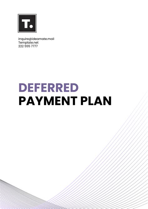 Free Deferred Payment Plan Template to Edit Online