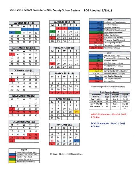 Bibb County Schools Calendar