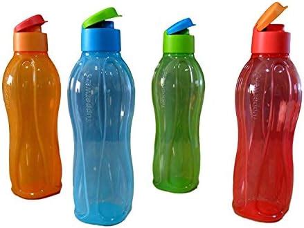 Tupperware Aquasafe Plastic Fliptop Bottle Set, 1 Litre, Set of 4 ...