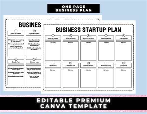 One Page Business Plan 的图像结果