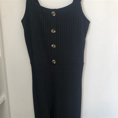Black ribbed culotte jumpsuit Child’s size 12 to... - Depop