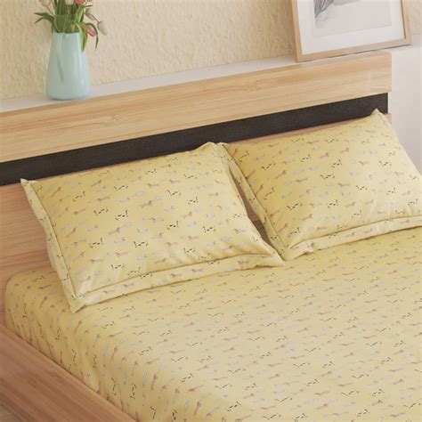 Buy Slate Kids Dachshunds Cotton 150TC Printed 3Pcs Queen Bedsheet Set ...