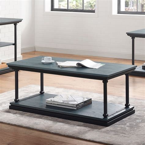 Furniture of America Willets 2-Piece Rustic Antique Blue Accent Table ...