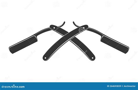 Two Straight Razors for Shaving Graphic Sign Stock Vector ...