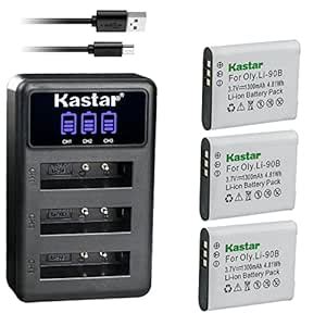 Kastar 3 Pack Battery and LCD Triple USB Charger Compatible with Ricoh ...