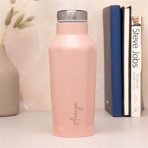 Personalised Metal Bottle in Peach - BPA-Free | The Black Box Co.