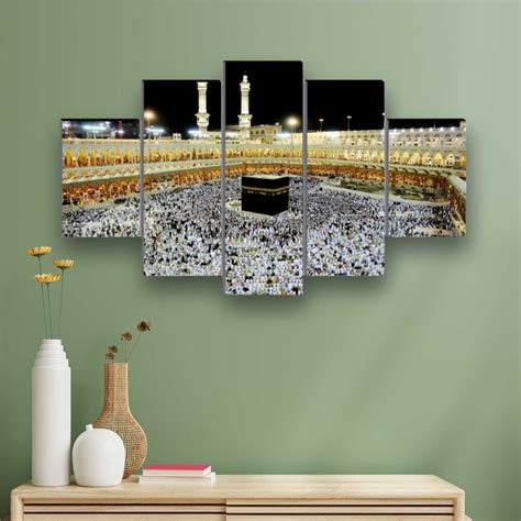 SAF Set of 5 Islamic Haz Makka madina Religious modern art Home ...