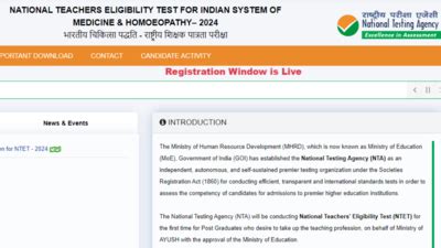 NTET 2024 registration begins: Check important dates, application fee ...