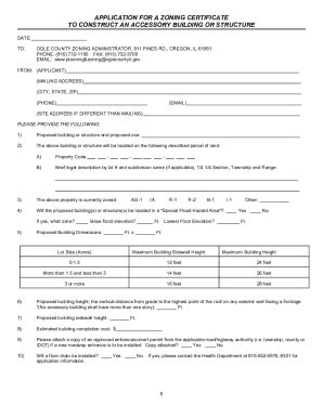 Fillable Online Application for a Zoning Certificate to Construct an ...