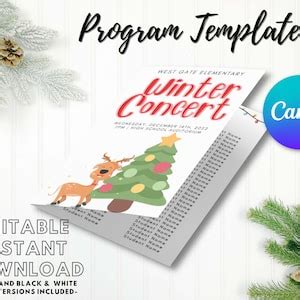 Image result for Editable Winter Concert Program Template