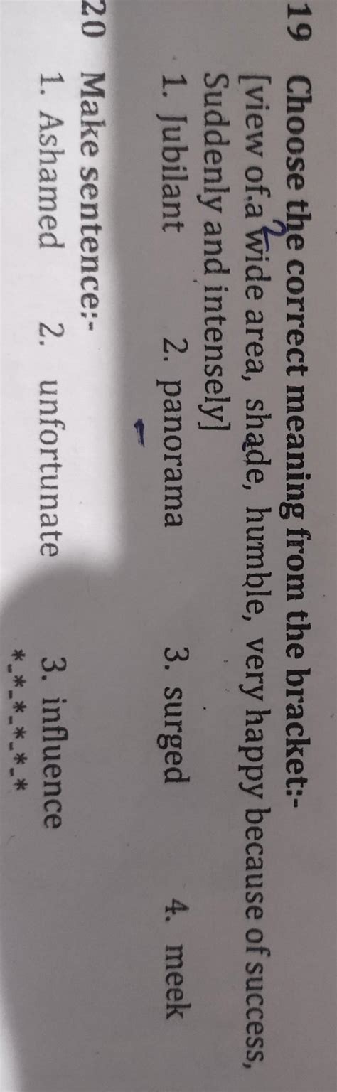 1)choose the correct meaning from the brackets 2)make sentence - Brainly.in