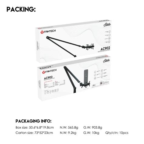 Studijski stalak za mikrofon Fantech AC902 Microfone boom arm crni ...