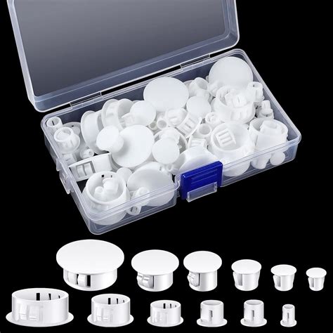 Yingzhao 6 Sizes Plastic Hole Plugs White Panel Knockout Locking Plugs ...