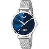 LOUIS DEVIN Rose Gold Plated Mesh Chain Analog Wrist Watch for Women ...