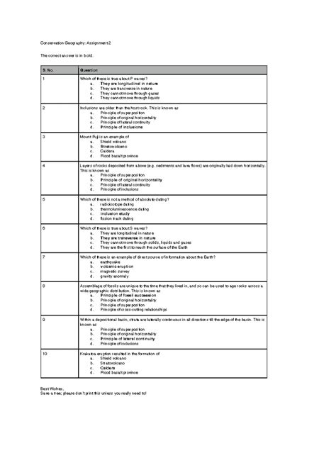A12 - Conservation Geography Assignment 2024 Solutions - Studocu
