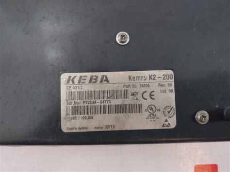 Keba Kemro K2-200 Programmable Logic Control Module Rev 09 24V Dc Cp 0 ...