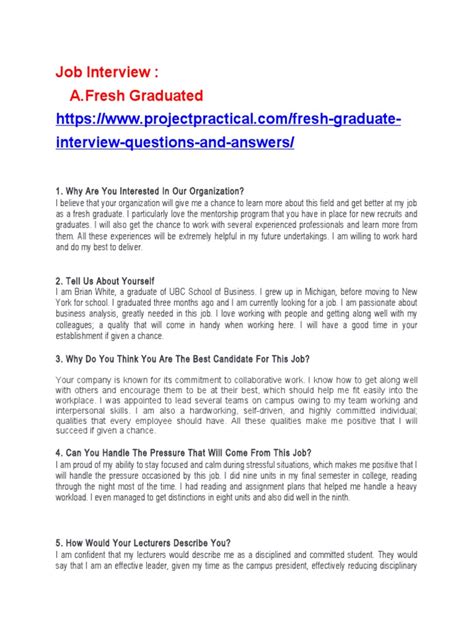 Image result for Example of Job Interview PDF