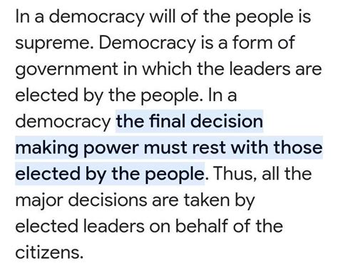 explain why major decision should be taken by the leader elected by ...