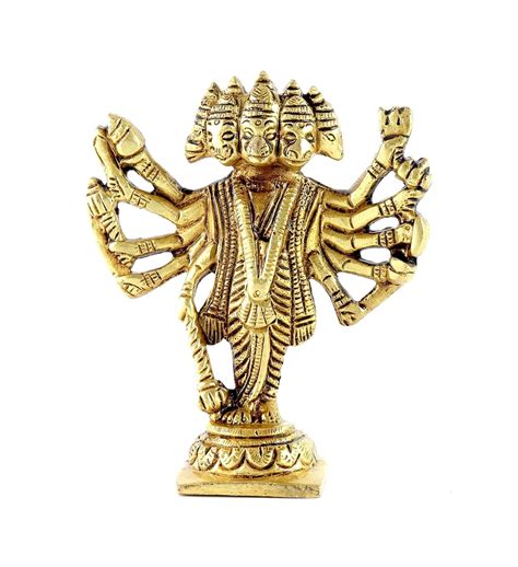 Buy GURU JEE Panchmukhi Hanuman Brass Idol Five Face Statue Home Decor ...