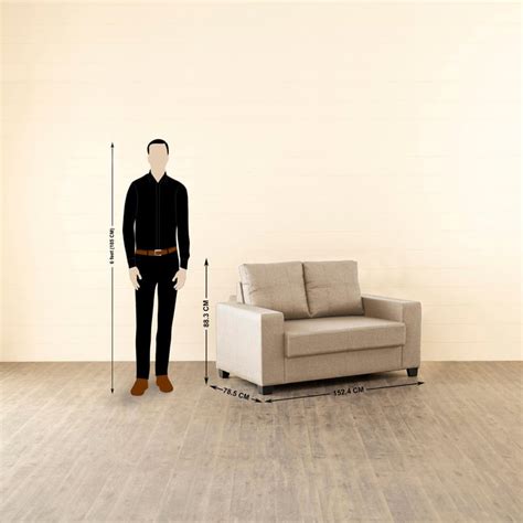 Buy Helios Mendoza Fabric 2-Seater Sofa - Beige from Helios by Home ...