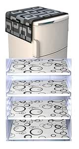 Factcore Kitchen Combo Fridge Top Cover with 4 Pcs Fridge Mats, (Set of ...