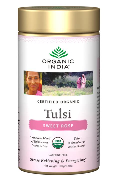 Tulsi Tee mit Rosenblüten - Bio Tulsi Kräutertee - 100g Dose | Gundara