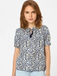 VERO MODA Casual Printed Women Blue Top - Buy VERO MODA Casual Printed ...