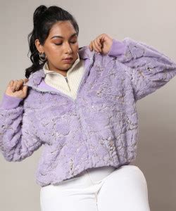 Instafab Plus Full Sleeve Textured Women Jacket - Buy Instafab Plus ...