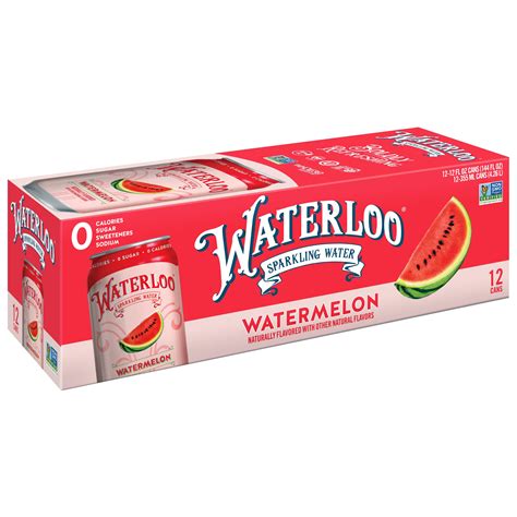 Waterloo Sparkling Waterwatermelon Naturally Flavored 12 Fl Oz Cans ...