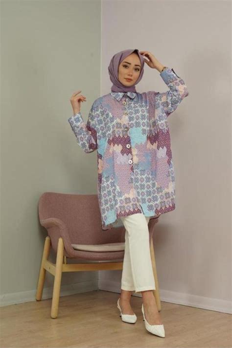 Lila Monogram Desen Gömlek - Cng Moda | ElbiseBul