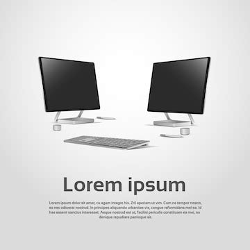 Desktop logo modern computer workstation icon vector illustration ...